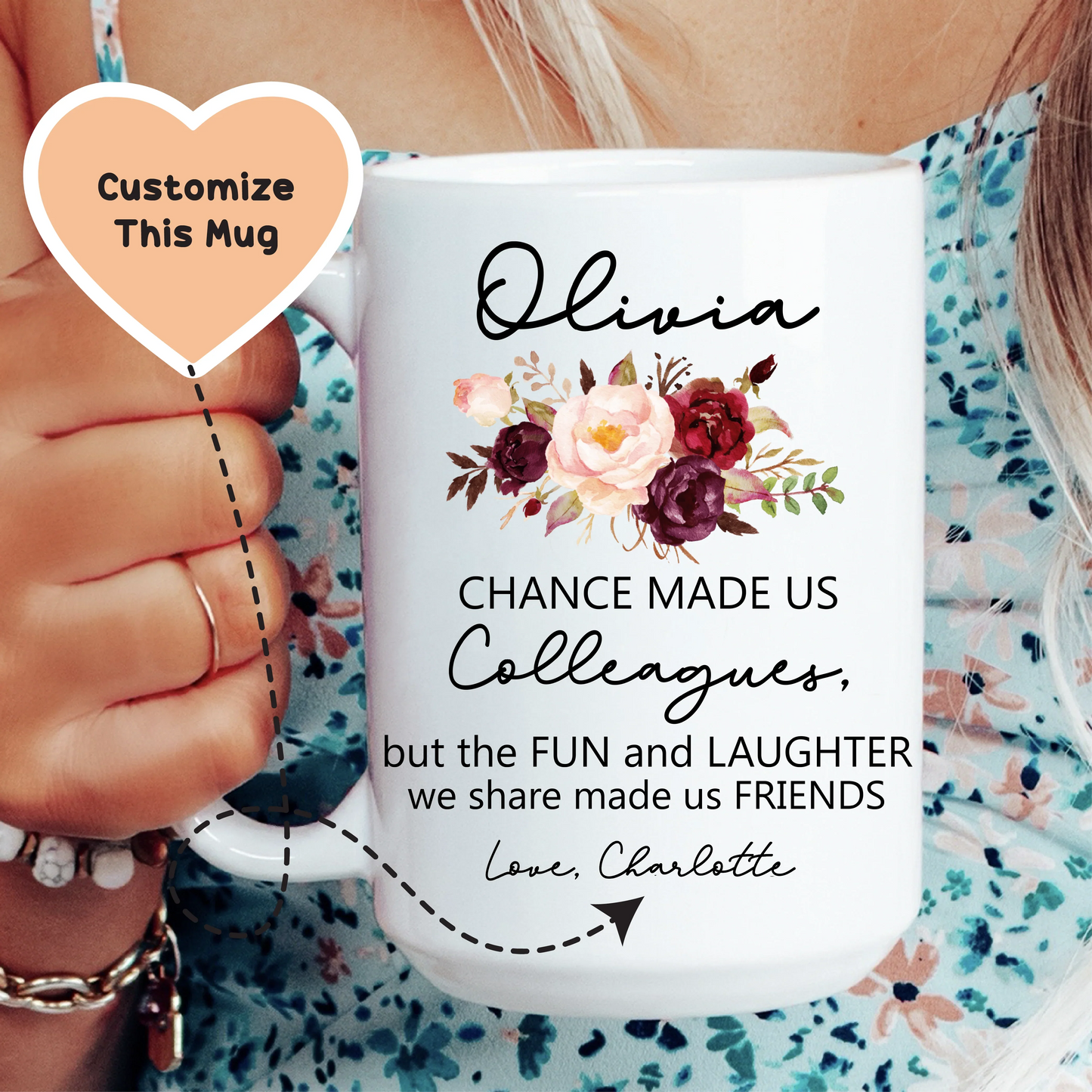 Taza Personalizada "El Destino Nos Hizo Compañeros"