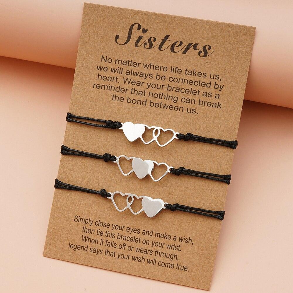 Bracelets d'amitié avec charms pour sœurs et meilleures amies