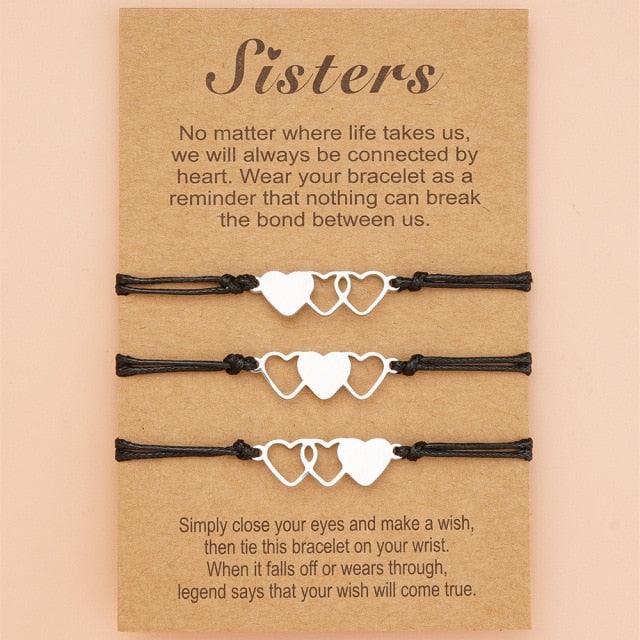 Bracelets d'amitié avec charms pour sœurs et meilleures amies