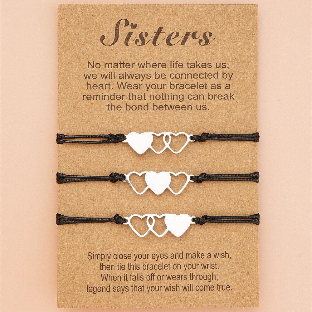 Bracelets d'amitié avec charms pour sœurs et meilleures amies