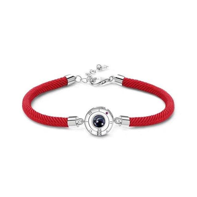 Bracelets de couple charmants en 100 langues - Bijoux en corde tressée
