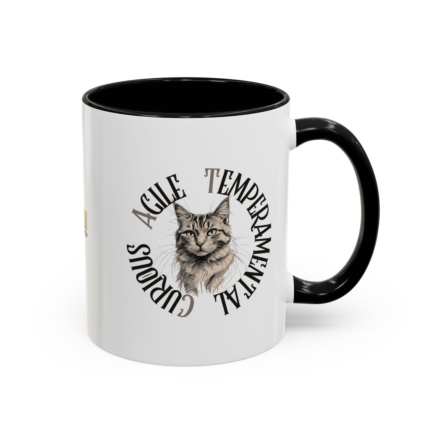 Taza de café con acento de gato encantador