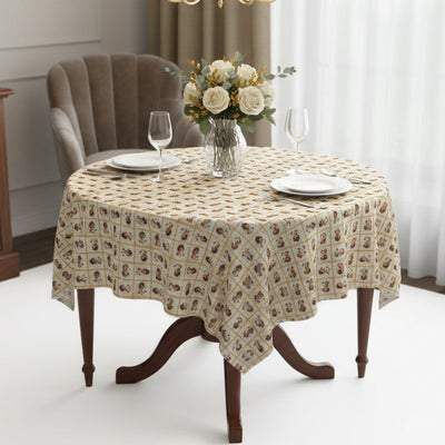 Mantel de mesa encantador con diseño de gata dorada
