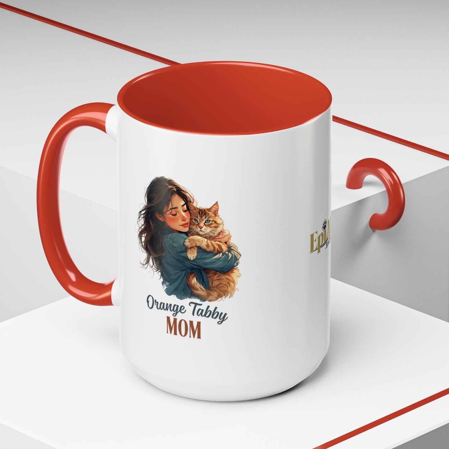 Mug à café Charmant Maman Tabby Orange – Idéal pour les Amoureux des Chats