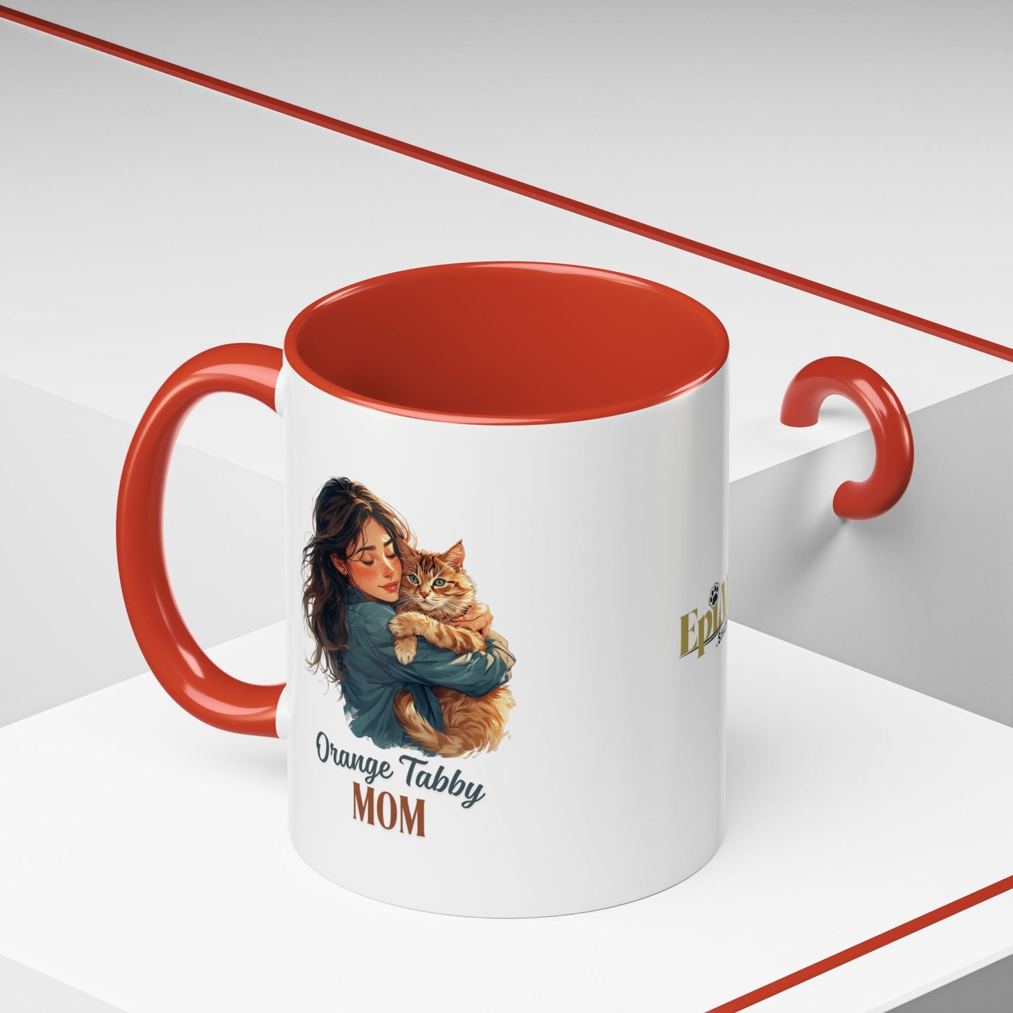 Mug à café Charmant Maman Tabby Orange – Idéal pour les Amoureux des Chats