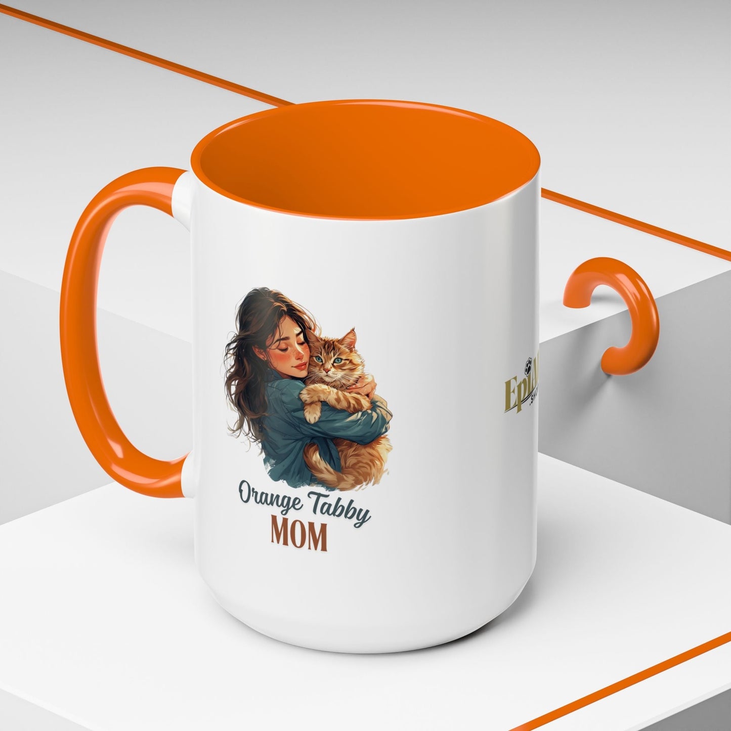 Mug à café Charmant Maman Tabby Orange – Idéal pour les Amoureux des Chats