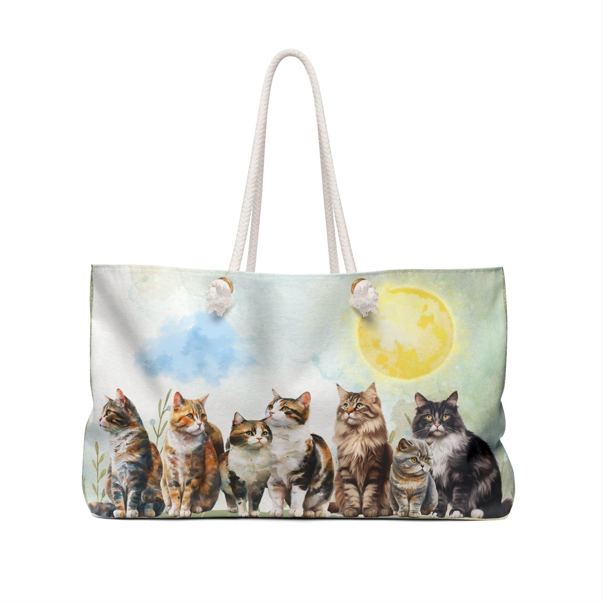 Whimsical Watercolor Cat Weekend Travel Bag - Korvel