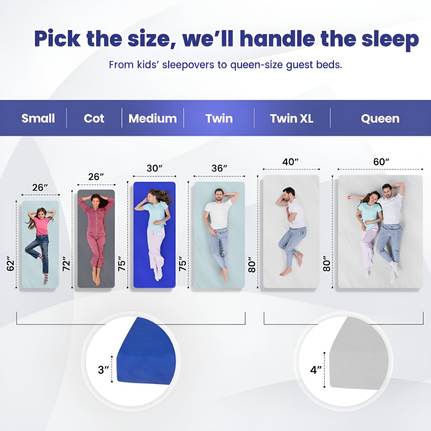 Hazli Ultra Comfort Air-Cell Memory Foam Camping Mattress