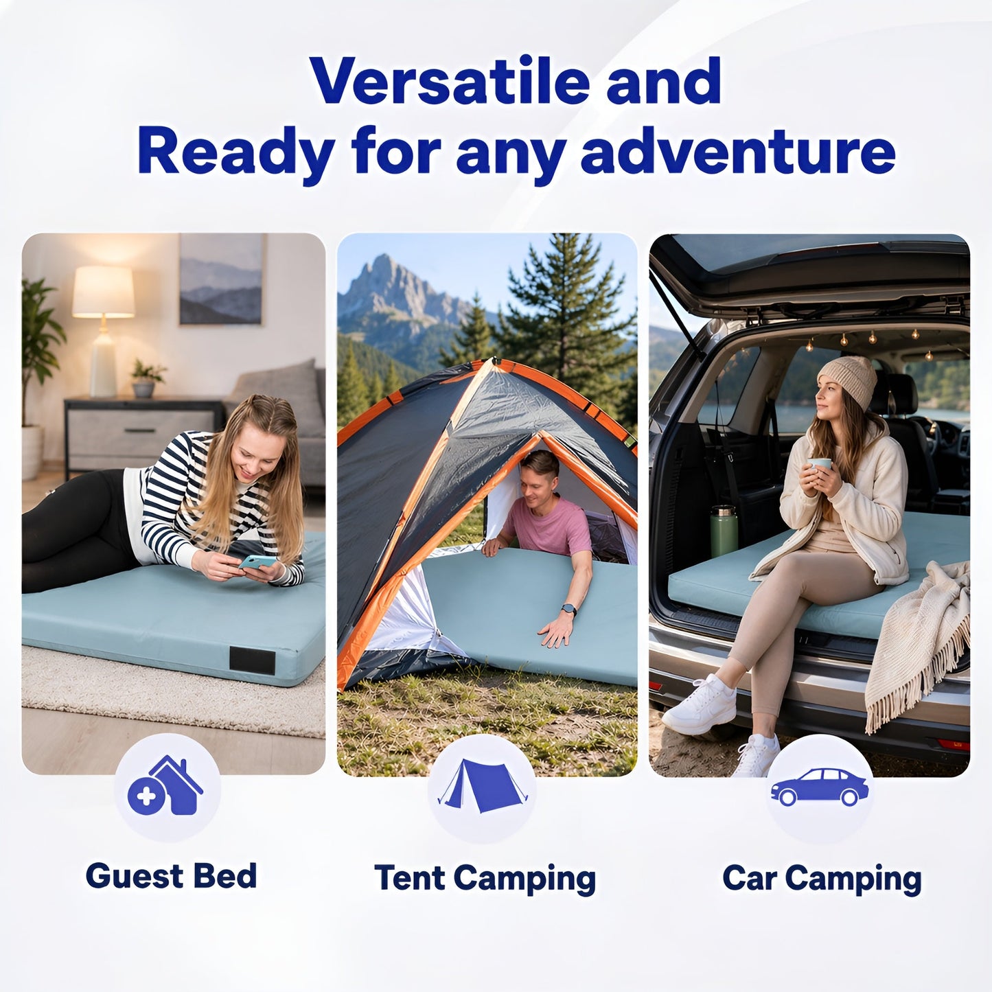 Hazli Ultra Comfort Air-Cell Memory Foam Camping Mattress