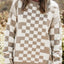 Checkered Round Neck Long Sleeve Sweater - Korvel