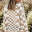 Checkered Round Neck Long Sleeve Sweater - Korvel