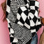 Checkered Round Neck Long Sleeve Sweater - Korvel