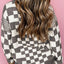 Checkered Round Neck Long Sleeve Sweater - Korvel