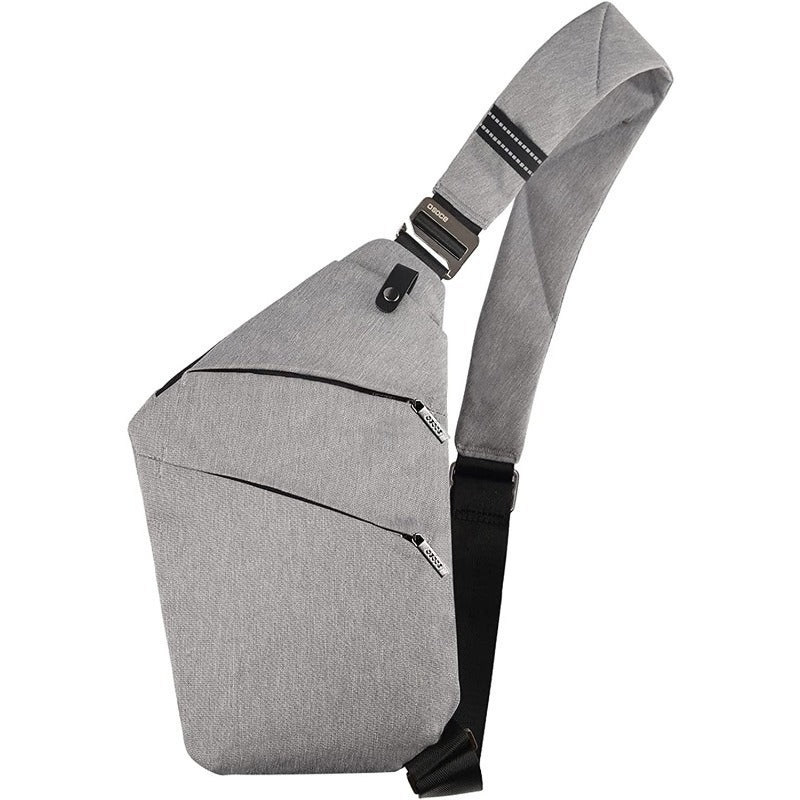 Chest bag casual bag black shoulder lightweight anti-theft outdoor sports travel men's and women's mountaineering bag - Korvel