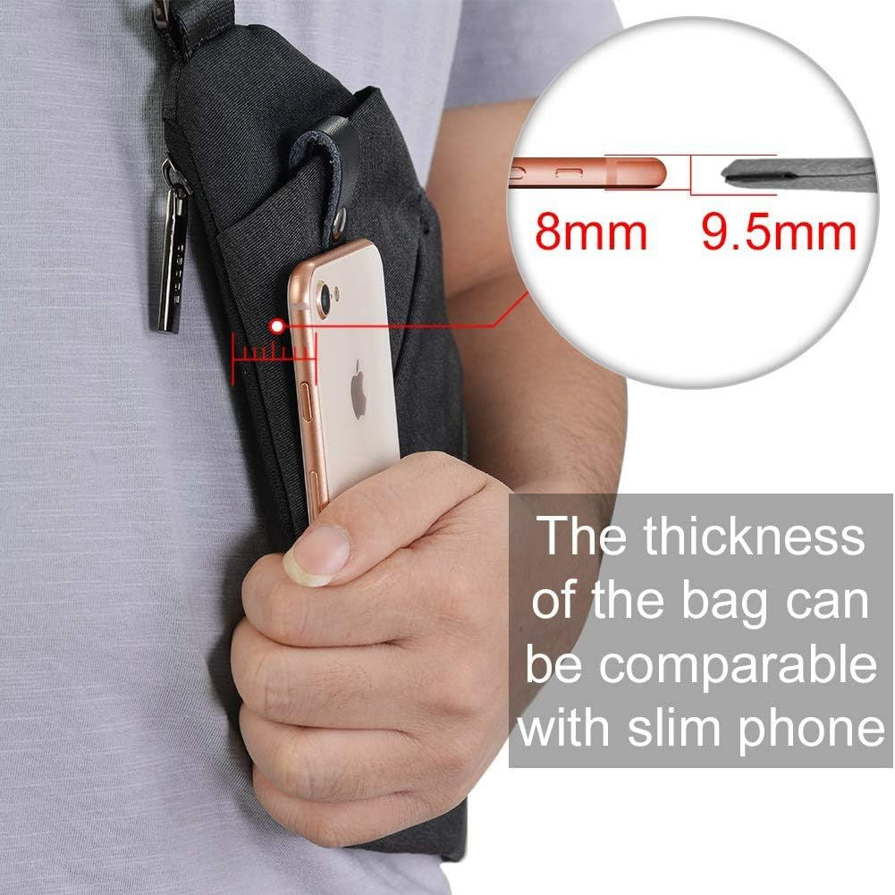 Chest bag casual bag black shoulder lightweight anti-theft outdoor sports travel men's and women's mountaineering bag - Korvel