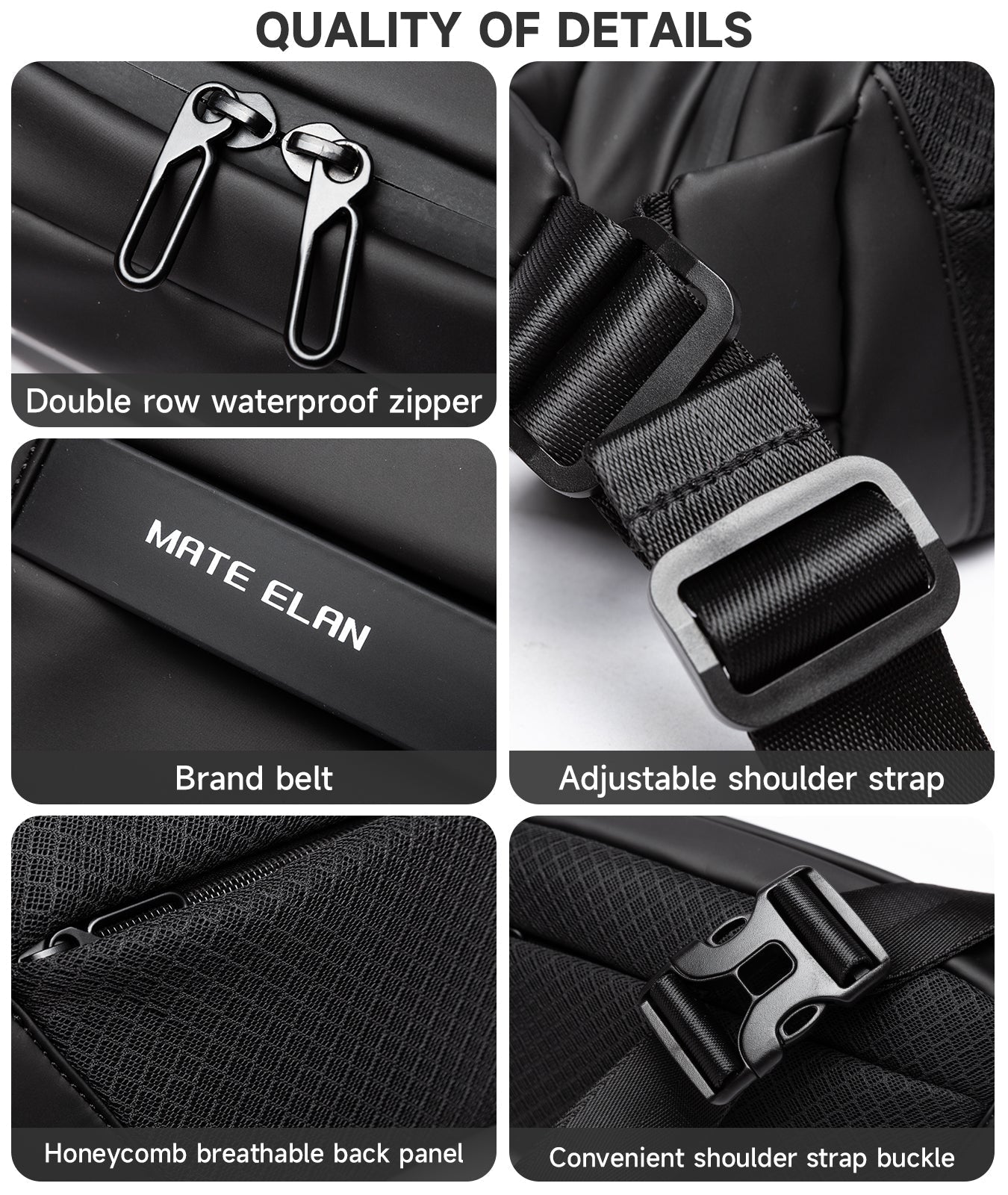 Chest bag men's small shoulder bag multifunctional trendy crossbody bag commuter mailman shoulder bag waist bag backpack - Korvel
