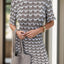 Chevron Round Neck Short Sleeve Knit Dress - Korvel