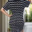 Chevron Round Neck Short Sleeve Knit Dress - Korvel