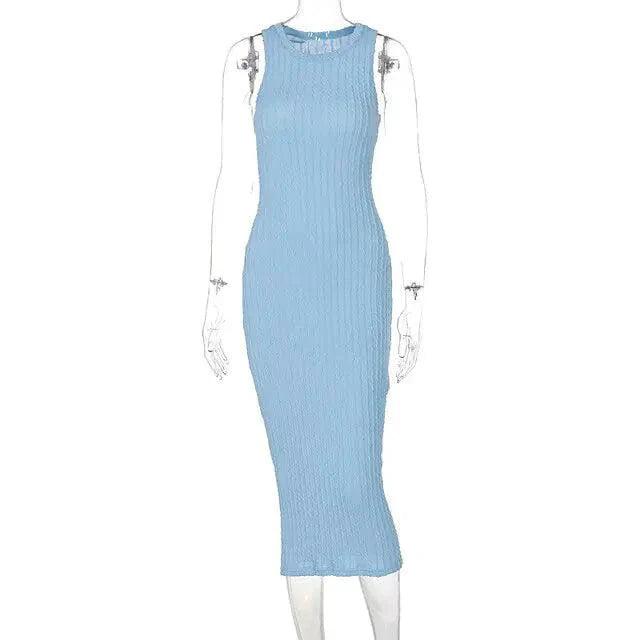 Robe débardeur en tricot chic