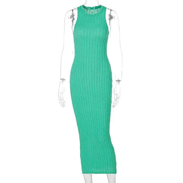 Robe débardeur en tricot chic