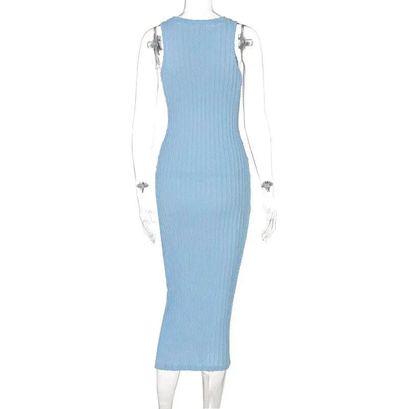 Robe débardeur en tricot chic