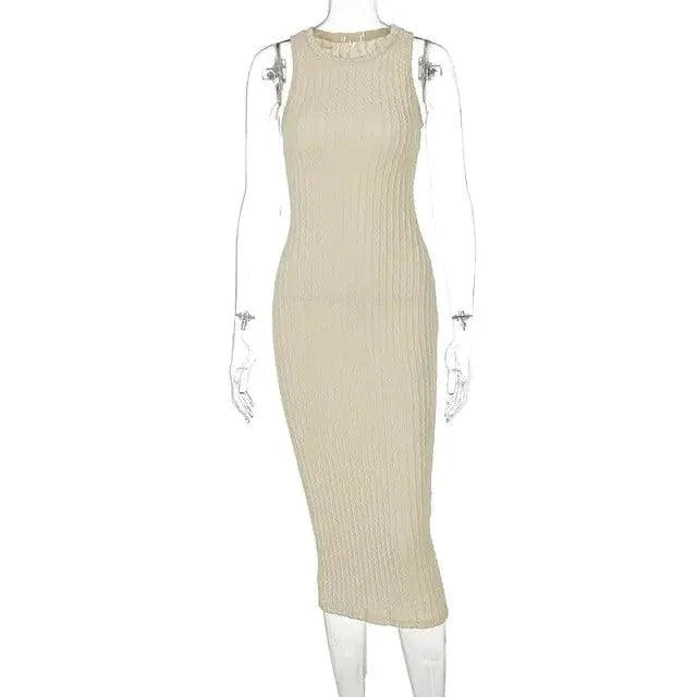Robe débardeur en tricot chic