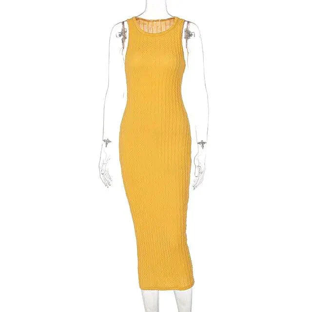 Robe débardeur en tricot chic