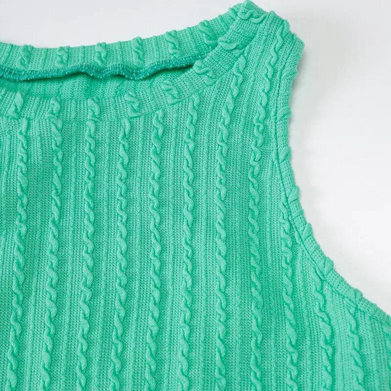 Robe débardeur en tricot chic