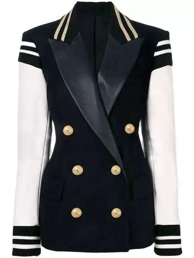 Manteau Blazer en Cuir Chic