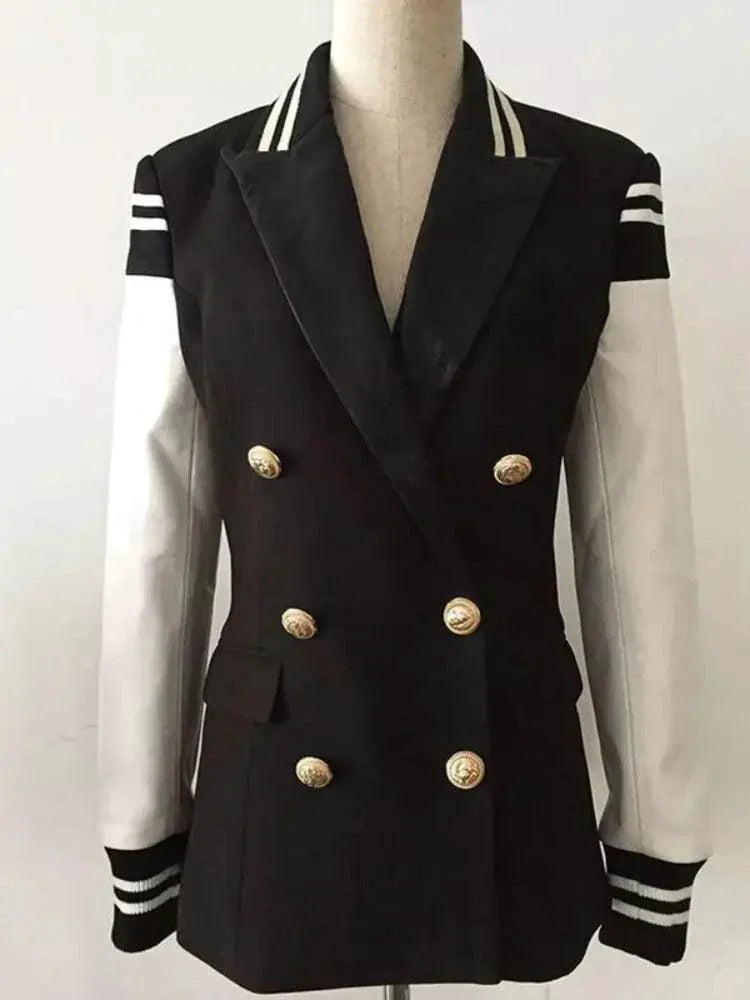 Manteau Blazer en Cuir Chic