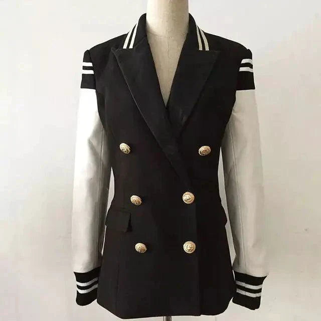 Manteau Blazer en Cuir Chic