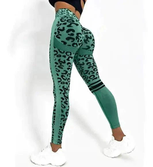 Leggings de yoga à taille haute léopard chic