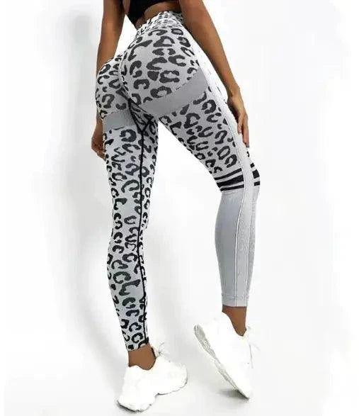 Leggings de yoga à taille haute léopard chic