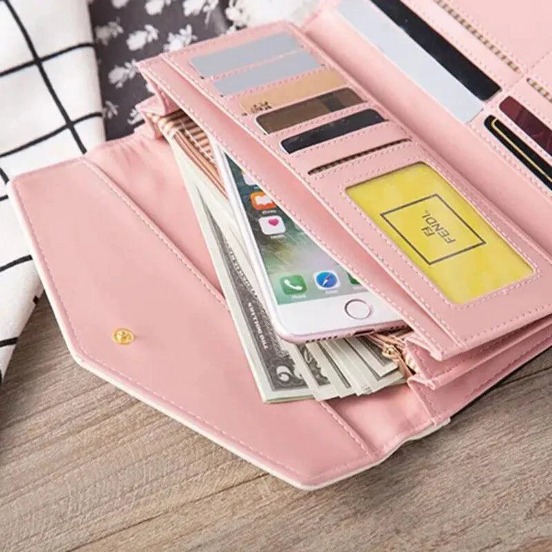 Elegante Cartera de Cuero para Mujer y Porta Tarjetas