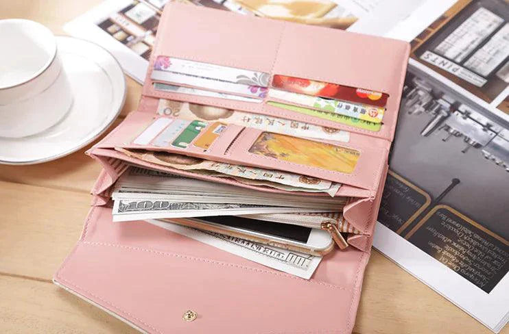 Elegante Cartera de Cuero para Mujer y Porta Tarjetas