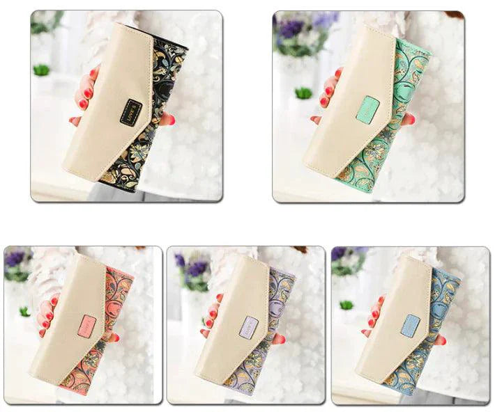 Elegante Cartera de Cuero para Mujer y Porta Tarjetas