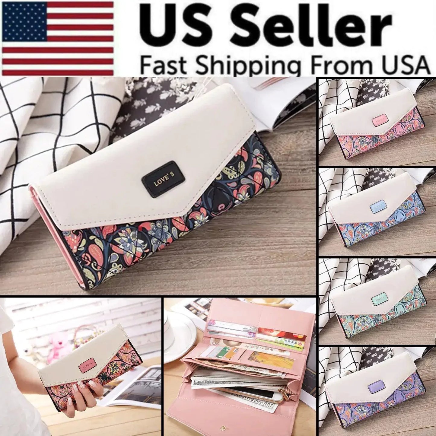 Elegante Cartera de Cuero para Mujer y Porta Tarjetas