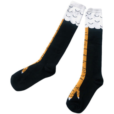 Chicken Claw Socks Women's Over Knee Socks Ostrich Pattern Knee Legs Chicken Feet Long Tube - Korvel