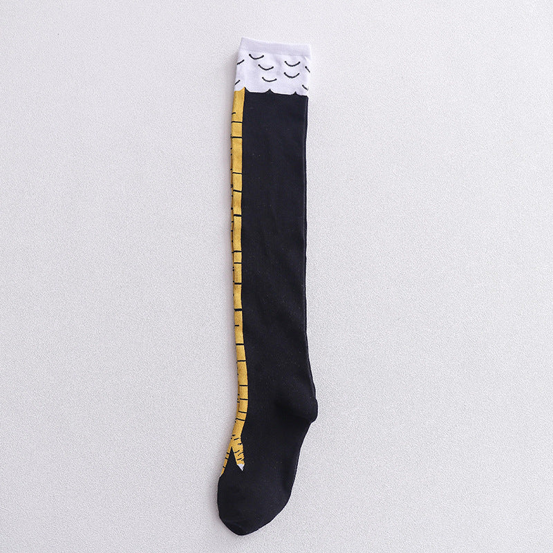 Chicken Claw Socks Women's Over Knee Socks Ostrich Pattern Knee Legs Chicken Feet Long Tube - Korvel