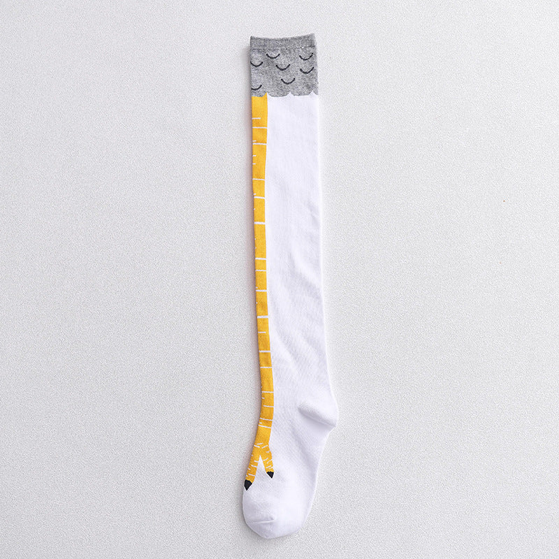 Chicken Claw Socks Women's Over Knee Socks Ostrich Pattern Knee Legs Chicken Feet Long Tube - Korvel