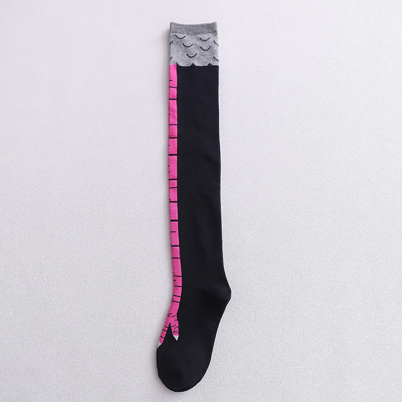 Chicken Claw Socks Women's Over Knee Socks Ostrich Pattern Knee Legs Chicken Feet Long Tube - Korvel