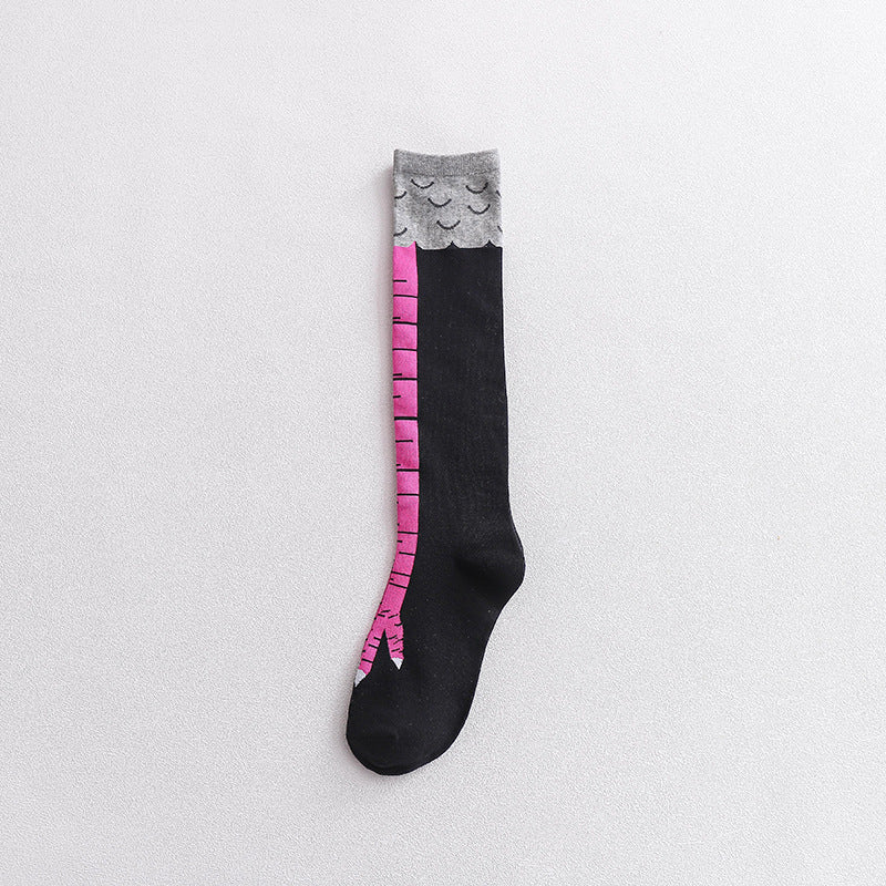 Chicken Claw Socks Women's Over Knee Socks Ostrich Pattern Knee Legs Chicken Feet Long Tube - Korvel
