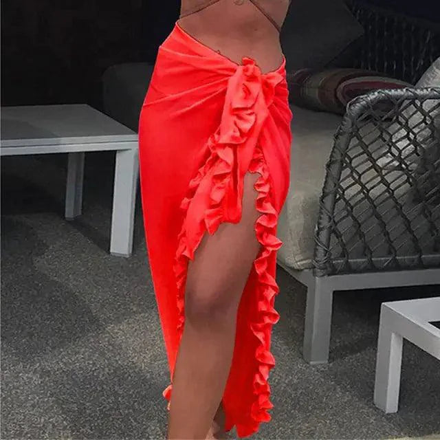 GlamourWave Chiffon Beach Wrap - Effortless Elegance for Sunny Days