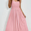 Chiffon dress V-neck strapless long dress for wedding guests - Korvel