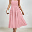 Chiffon dress V-neck strapless long dress for wedding guests - Korvel