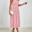 Chiffon dress V-neck strapless long dress for wedding guests - Korvel