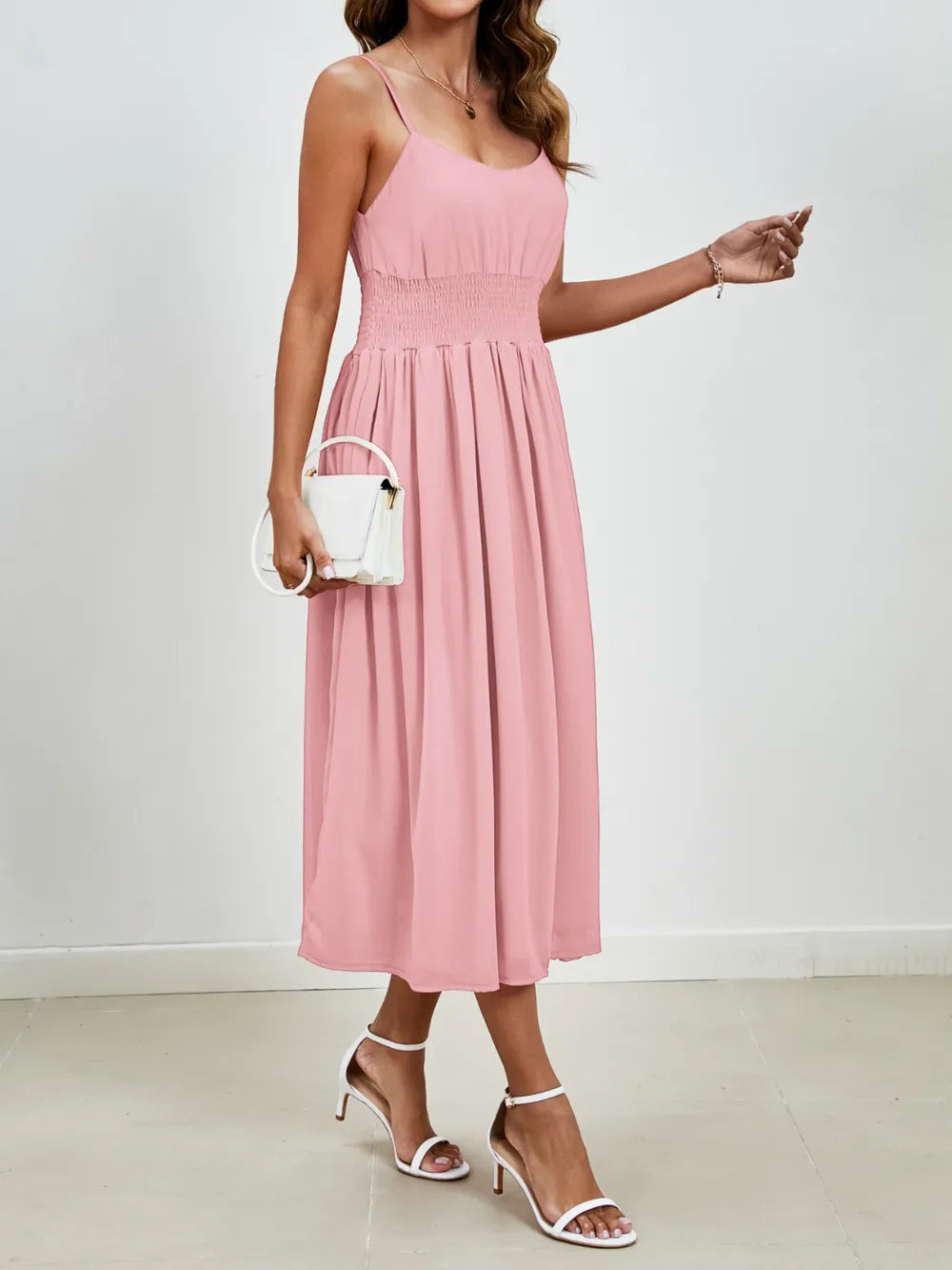 Chiffon dress V-neck strapless long dress for wedding guests - Korvel