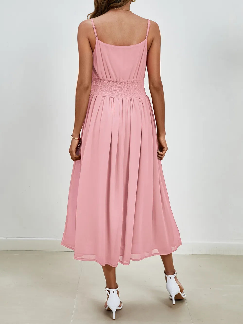 Chiffon dress V-neck strapless long dress for wedding guests - Korvel