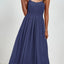 Chiffon dress V-neck strapless long dress for wedding guests - Korvel