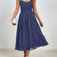 Chiffon dress V-neck strapless long dress for wedding guests - Korvel